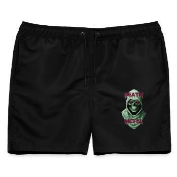Gothic Totenschädel mit metallischen Akzenten - Männer Badeshorts - Schwarz - Vorne - AI Model Male 178 light (178cm)