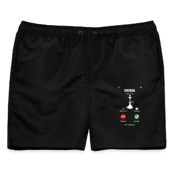 Shisha is calling - Männer Badeshorts - Schwarz - Vorne - AI Model Male 178 light (178cm)