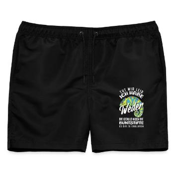 Weder Geduld noch Buntstifte – Sarkasmus - Männer Badeshorts - Schwarz - Vorne - AI Model Male 178 light (178cm)