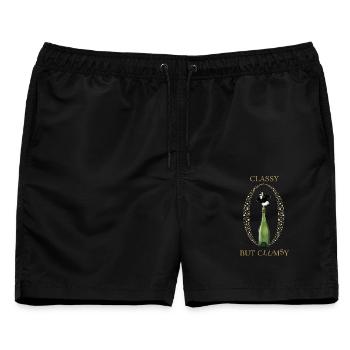 Classy Clumsy Pinguin - Männer Badeshorts - Schwarz - Vorne - AI Model Male 178 light (178cm)