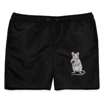 Maus Rotwein - Männer Badeshorts - Schwarz - Vorne - AI Model Male 178 light (178cm)