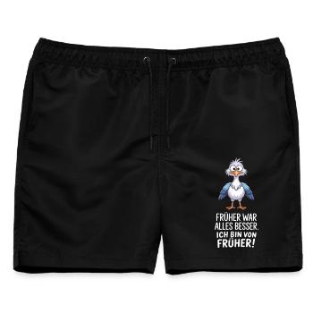 Früher War Alles Besser - Männer Badeshorts - Schwarz - Vorne - AI Model Male 178 light (178cm)