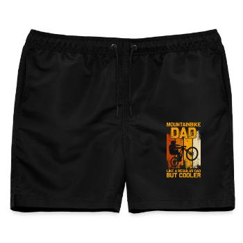 Mountainbike Dad Fahrrad MTB Downhill - Männer Badeshorts - Schwarz - Vorne - AI Model Male 178 light (178cm)