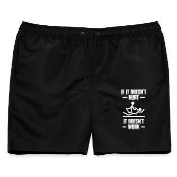 If it doesn't hurt Physiotherapie Physiotherapeut - Männer Badeshorts - Schwarz - Vorne - AI Model Male 178 light (178cm)