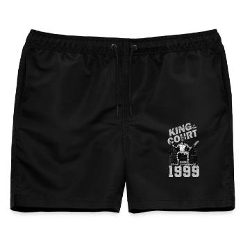 Tennis Shirt Männer 25. Geburtstag Jubiläum 1999 - Männer Badeshorts - Schwarz - Vorne - AI Model Male 178 light (178cm)
