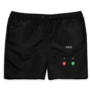 Snus ruft an - Snus is calling - Männer Badeshorts - Schwarz - Vorne - AI Model Male 178 light (178cm)