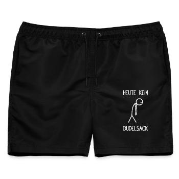 Heute kein Dudelsack Sackpfeifer - Männer Badeshorts - Schwarz - Vorne - AI Model Male 178 light (178cm)