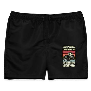 Landwirt Geschenke Landwirtschaft Traktor Bauer - Männer Badeshorts - Schwarz - Vorne - AI Model Male 178 light (178cm)
