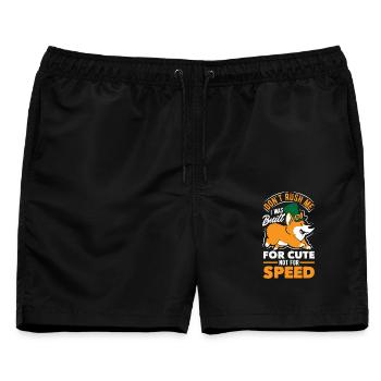 Warte Auf Mich, Ich Habe Kleine Beine - Männer Badeshorts - Schwarz - Vorne - AI Model Male 178 light (178cm)