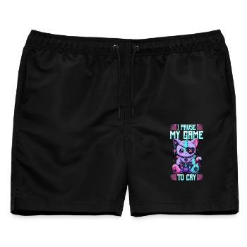 Pastel Goth Soft Goth Gaming Gamer - Männer Badeshorts - Schwarz - Vorne - AI Model Male 178 light (178cm)