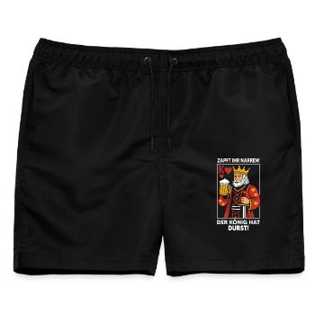 Zapft Ihr Narren König Bier Lustiger Spruch - Männer Badeshorts - Schwarz - Vorne - AI Model Male 178 light (178cm)