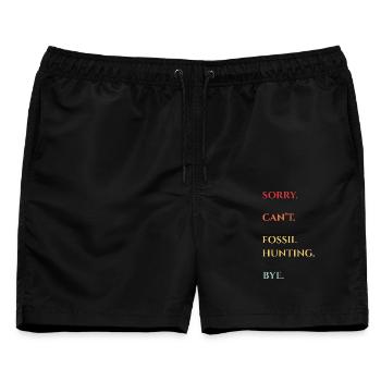 Fossil Hunting Bye Quote - Männer Badeshorts - Schwarz - Vorne - AI Model Male 178 light (178cm)