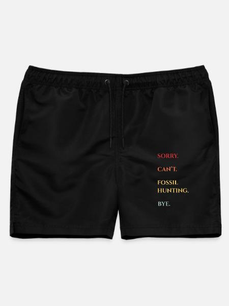 Fossil Hunting Bye Quote - Männer Badeshorts - Schwarz