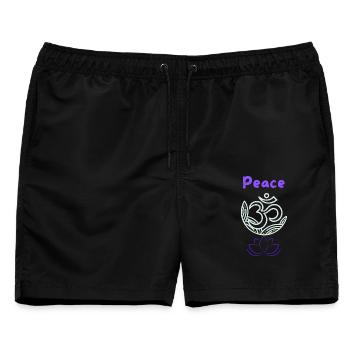 Peace - Männer Badeshorts - Schwarz - Vorne - AI Model Male 178 light (178cm)