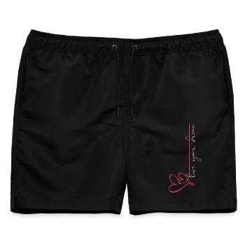Lebe deinen Traum - Männer Badeshorts - Schwarz - Vorne - AI Model Male 178 light (178cm)