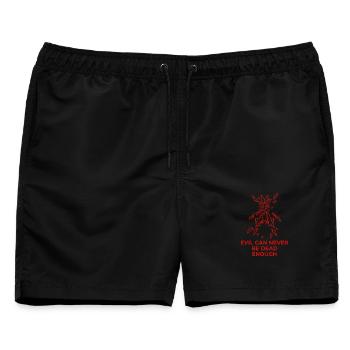 Evil Can Never Be Dead Enough - Männer Badeshorts - Schwarz - Vorne - AI Model Male 178 light (178cm)