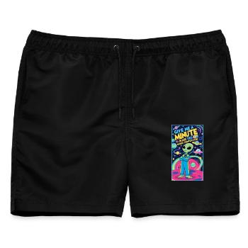 Geben Sie mir eine Minute, um das komplizierter zu machen - Männer Badeshorts - Schwarz - Vorne - AI Model Male 178 light (178cm)