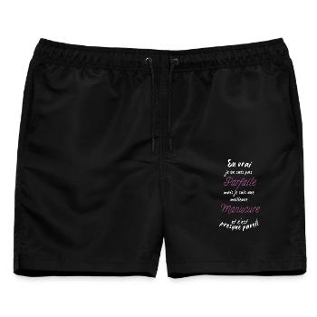 Ich bin die beste Maniküre - Männer Badeshorts - Schwarz - Vorne - AI Model Male 178 light (178cm)