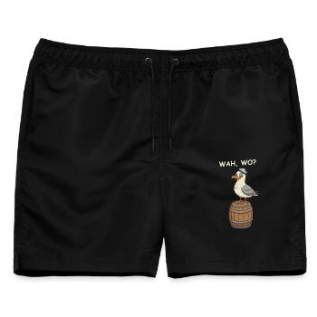 Betrunkene Möwe - Männer Badeshorts - Schwarz - Vorne - AI Model Male 178 light (178cm)