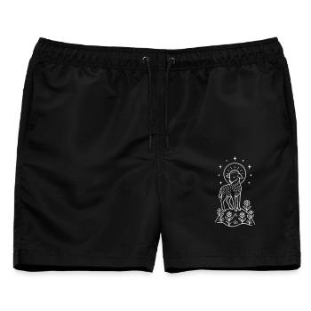 Ostern Osterlamm – Christliches Frühlingsmotiv - Männer Badeshorts - Schwarz - Vorne - AI Model Male 178 light (178cm)