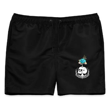 Gothic Wicca Goth Okkult Skullmystic Blumen - Männer Badeshorts - Schwarz - Vorne - AI Model Male 178 light (178cm)
