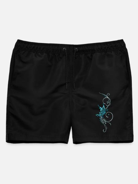 Tribal Ornament mit Schmetterling, feminin - Männer Badeshorts - Schwarz