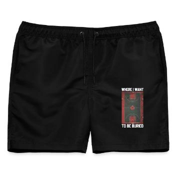Wo ich begraben werden möchte Basketballplatz - Männer Badeshorts - Schwarz - Vorne - AI Model Male 178 light (178cm)