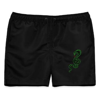Grüner Schlauch - Männer Badeshorts - Schwarz - Vorne - AI Model Male 178 light (178cm)