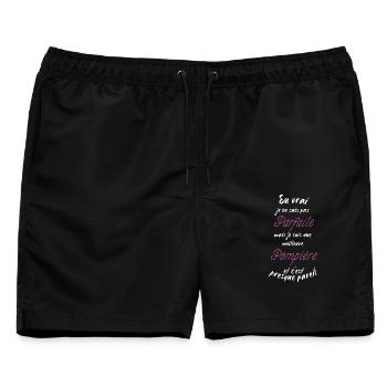 Ich bin der beste Feuerwehrmann - Männer Badeshorts - Schwarz - Vorne - AI Model Male 178 light (178cm)