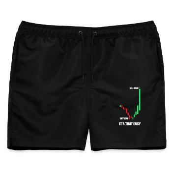 Buy low sell high Aktienmarkt Börse Trader - Männer Badeshorts - Schwarz - Vorne - AI Model Male 178 light (178cm)