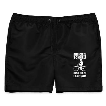 Bin ich zu schnell bist du zu langsam Radfahrer - Männer Badeshorts - Schwarz - Vorne - AI Model Male 178 light (178cm)