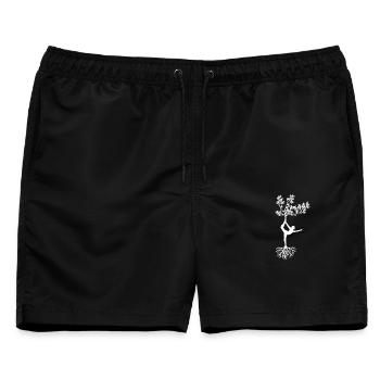 YOGA - Männer Badeshorts - Schwarz - Vorne - AI Model Male 178 light (178cm)