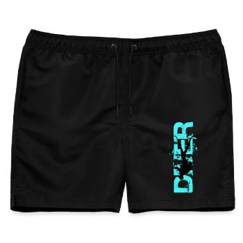 Scuba Diving Diver Silhouette Dive  - Männer Badeshorts - Schwarz - Vorne - AI Model Male 178 light (178cm)
