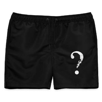 Totenkopf Fragezeichen Skull Mystery Design - Männer Badeshorts - Schwarz - Vorne - AI Model Male 178 light (178cm)