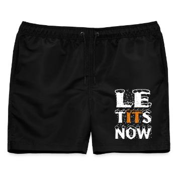 Frohe Weihnachten 2023 - Let it Snow Funny Spruch - Männer Badeshorts - Schwarz - Vorne - AI Model Male 178 light (178cm)