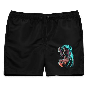 Profi-Skater - Männer Badeshorts - Schwarz - Vorne - AI Model Male 178 light (178cm)