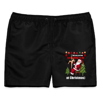 Weihnachtsmann im Stripclub - Männer Badeshorts - Schwarz - Vorne - AI Model Male 178 light (178cm)