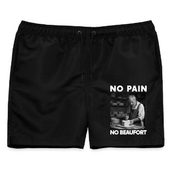 Kein Schmerz Kein Beaufort Humor Savoyen Beaufort Käse - Männer Badeshorts - Schwarz - Vorne - AI Model Male 178 light (178cm)