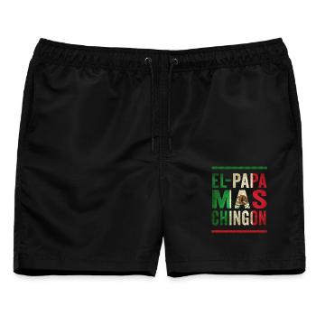 Mexikanisches Vintage Vater Spruch Design - Männer Badeshorts - Schwarz - Vorne - AI Model Male 178 light (178cm)