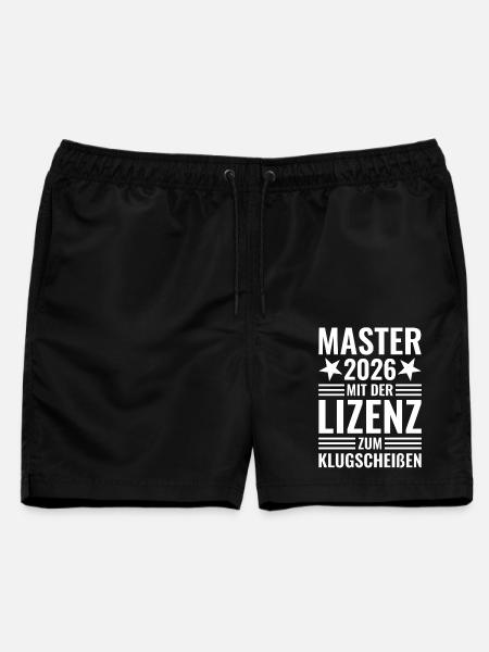 Master 2026 mit der Lizenz zum Klugscheißen - Männer Badeshorts - Schwarz