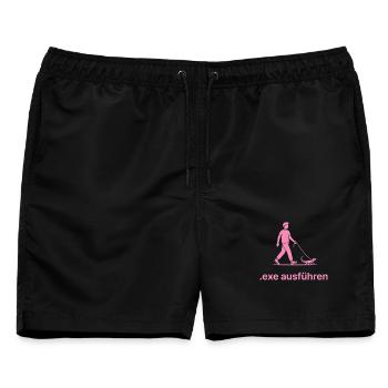 EXE ausführen Informatiker Programmierer Admin - Männer Badeshorts - Schwarz - Vorne - AI Model Male 178 light (178cm)