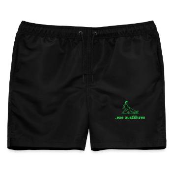 Exe ausführen Informatik Programming Geschenk - Männer Badeshorts - Schwarz - Vorne - AI Model Male 178 light (178cm)