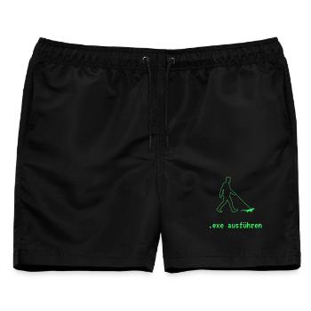 exe ausführen grün - Männer Badeshorts - Schwarz - Vorne - AI Model Male 178 light (178cm)