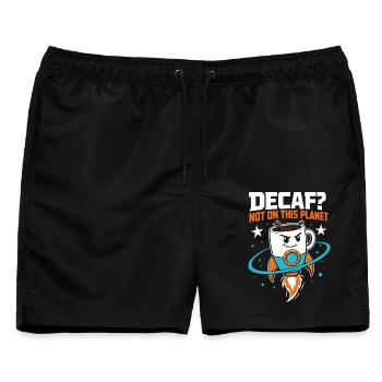 Not on This Planet – Decaf-Kaffee im Weltraum - Männer Badeshorts - Schwarz - Vorne - AI Model Male 178 light (178cm)