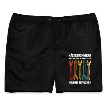 Kältetechniker Klimatechniker Handwerker Spruch - Männer Badeshorts - Schwarz - Vorne - AI Model Male 178 light (178cm)