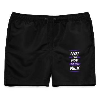 Not Your Mum Not Your Milk - Männer Badeshorts - Schwarz - Vorne - AI Model Male 178 light (178cm)
