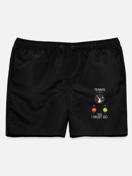 Tennis is calling - Männer Badeshorts - Schwarz