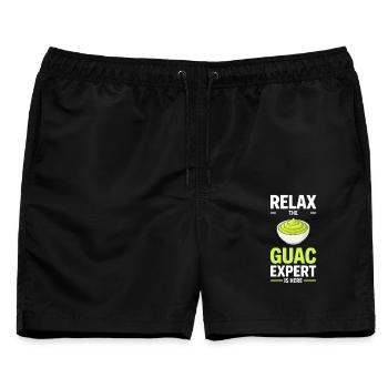 Guacamole Guac Avocado Dip Geschenk - Männer Badeshorts - Schwarz - Vorne - AI Model Male 178 light (178cm)