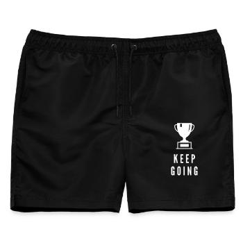 Mach weiter, Trophäenmotivation, Erfolgsmentalität - Männer Badeshorts - Schwarz - Vorne - AI Model Male 178 light (178cm)