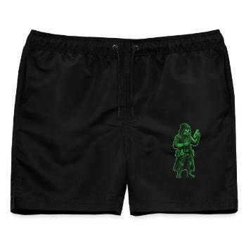 Punk Apotheker Pixel Art Retro Hacker - Männer Badeshorts - Schwarz - Vorne - AI Model Male 178 light (178cm)